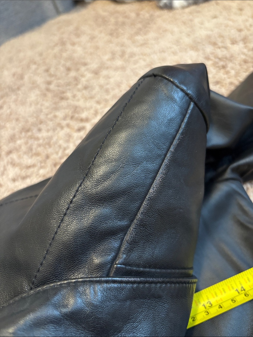 Alfani Black Leather Jacket with Zippered Pockets - Picture 12 of 12